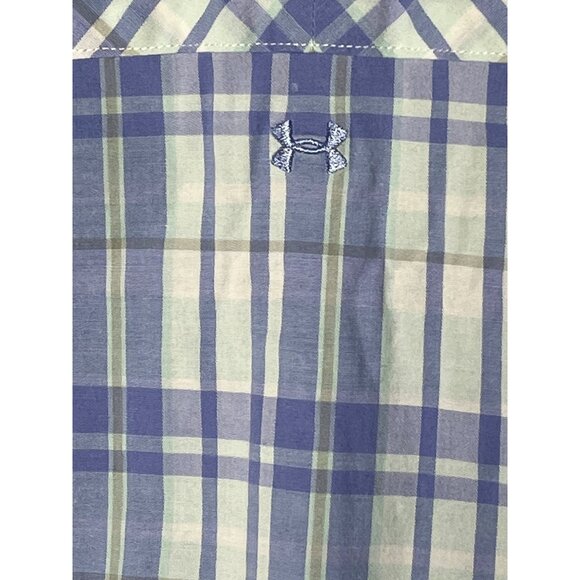 Under Armour Blue Plaid Button Down Shirt Women’s XS - Picture 12 of 12